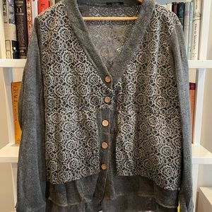 Cherish Grey Relaxed Lace Cardigan